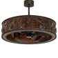 Meyda Lighting Whispering Pines 36" Oil Rubbed Bronze Chandelier With Amber Mica Shade Glass and Fan