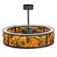 Meyda Lighting Whispering Pines 36" Oil Rubbed Bronze Chandelier With Amber Mica Shade Glass and Fan