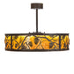 Meyda Lighting Whispering Pines 36" Oil Rubbed Bronze Chandelier With Amber Mica Shade Glass and Fan