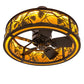 Meyda Lighting Whispering Pines 36" Oil Rubbed Bronze Chandelier With Amber Mica Shade Glass and Fan