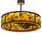 Meyda Lighting Whispering Pines 36" Oil Rubbed Bronze Chandelier With Amber Mica Shade Glass and Fan