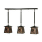 Meyda Lighting Whispering Pines 37" 3-Light Timeless Bronze Island Pendant Light With Silver Mica Shade Glass