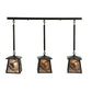 Meyda Lighting Whispering Pines 37" 3-Light Timeless Bronze Island Pendant Light With Silver Mica Shade Glass