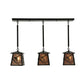 Meyda Lighting Whispering Pines 37" 3-Light Timeless Bronze Island Pendant Light With Silver Mica Shade Glass