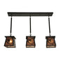 Meyda Lighting Whispering Pines 37" 3-Light Timeless Bronze Island Pendant Light With Silver Mica Shade Glass