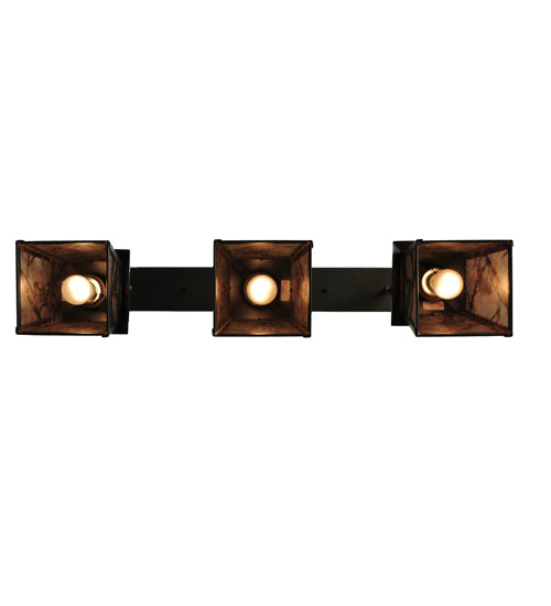 Meyda Lighting Whispering Pines 37" 3-Light Timeless Bronze Island Pendant Light With Silver Mica Shade Glass