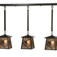 Meyda Lighting Whispering Pines 37" 3-Light Timeless Bronze Island Pendant Light With Silver Mica Shade Glass