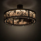 Meyda Lighting Whispering Pines 37" 8-Light LED Oil Rubbed Bronze Chandelier With Silver Mica Shade Glass and Fan