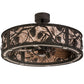 Meyda Lighting Whispering Pines 37" 8-Light LED Oil Rubbed Bronze Chandelier With Silver Mica Shade Glass and Fan