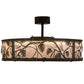 Meyda Lighting Whispering Pines 37" 8-Light LED Oil Rubbed Bronze Chandelier With Silver Mica Shade Glass and Fan