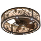 Meyda Lighting Whispering Pines 37" 8-Light LED Oil Rubbed Bronze Chandelier With Silver Mica Shade Glass and Fan