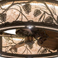 Meyda Lighting Whispering Pines 37" 8-Light LED Oil Rubbed Bronze Chandelier With Silver Mica Shade Glass and Fan
