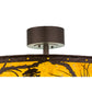 Meyda Lighting Whispering Pines 37" LED Mahogany Bronze Chandelier With Amber Mica Shade Glass and Fan