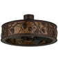 Meyda Lighting Whispering Pines 37" LED Mahogany Bronze Chandelier With Amber Mica Shade Glass and Fan