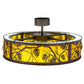 Meyda Lighting Whispering Pines 37" LED Mahogany Bronze Chandelier With Amber Mica Shade Glass and Fan