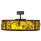 Meyda Lighting Whispering Pines 37" LED Mahogany Bronze Chandelier With Amber Mica Shade Glass and Fan