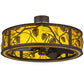 Meyda Lighting Whispering Pines 37" LED Mahogany Bronze Chandelier With Amber Mica Shade Glass and Fan