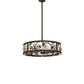 Meyda Lighting Whispering Pines 37" Oil Rubbed Bronze Chandelier With Silver Mica Shade Glass and Fan