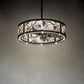 Meyda Lighting Whispering Pines 37" Oil Rubbed Bronze Chandelier With Silver Mica Shade Glass and Fan