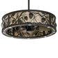 Meyda Lighting Whispering Pines 37" Oil Rubbed Bronze Chandelier With Silver Mica Shade Glass and Fan