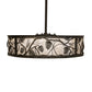 Meyda Lighting Whispering Pines 37" Oil Rubbed Bronze Chandelier With Silver Mica Shade Glass and Fan