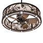 Meyda Lighting Whispering Pines 37" Oil Rubbed Bronze Chandelier With Silver Mica Shade Glass and Fan
