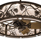Meyda Lighting Whispering Pines 37" Oil Rubbed Bronze Chandelier With Silver Mica Shade Glass and Fan