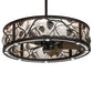 Meyda Lighting Whispering Pines 37" Oil Rubbed Bronze Chandelier With Silver Mica Shade Glass and Fan