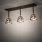 Meyda Lighting Whispering Pines 38" 3-Light Antique Copper Pendant Light With Clear Seeded Shade Glass