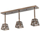 Meyda Lighting Whispering Pines 38" 3-Light Antique Copper Pendant Light With Clear Seeded Shade Glass