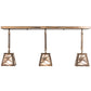 Meyda Lighting Whispering Pines 38" 3-Light Antique Copper Pendant Light With Clear Seeded Shade Glass