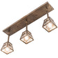 Meyda Lighting Whispering Pines 38" 3-Light Antique Copper Pendant Light With Clear Seeded Shade Glass