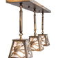 Meyda Lighting Whispering Pines 38" 3-Light Antique Copper Pendant Light With Clear Seeded Shade Glass