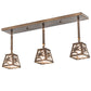 Meyda Lighting Whispering Pines 38" 3-Light Antique Copper Pendant Light With Clear Seeded Shade Glass