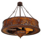 Meyda Lighting Whispering Pines 44" 11-Light Cafe Noir Chandelier With Amber Mica Shade Glass and Fan