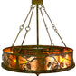 Meyda Lighting Whispering Pines 44" 11-Light Cafe Noir Chandelier With Amber Mica Shade Glass and Fan