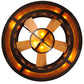 Meyda Lighting Whispering Pines 44" 11-Light Cafe Noir Chandelier With Amber Mica Shade Glass and Fan