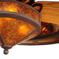 Meyda Lighting Whispering Pines 44" 11-Light Cafe Noir Chandelier With Amber Mica Shade Glass and Fan