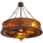 Meyda Lighting Whispering Pines 44" 11-Light Cafe Noir Chandelier With Amber Mica Shade Glass and Fan