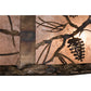 Meyda Lighting Whispering Pines 44" 12-Light Burnished Antique Copper Chandelier With Silver Mica Shade Glass, Uplights and Fan