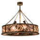Meyda Lighting Whispering Pines 44" 12-Light Burnished Antique Copper Chandelier With Silver Mica Shade Glass, Uplights and Fan