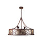 Meyda Lighting Whispering Pines 44" 12-Light Rust Wrought Iron Chandelier With Silver Mica Shade Glass and 29" Wood Fan