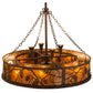 Meyda Lighting Whispering Pines 44" 12-Light Rust and Wrought Iron Chandelier With Amber Mica Shade Glass and Fan