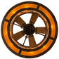 Meyda Lighting Whispering Pines 44" 12-Light Rust and Wrought Iron Chandelier With Amber Mica Shade Glass and Fan