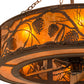 Meyda Lighting Whispering Pines 44" 12-Light Rust and Wrought Iron Chandelier With Amber Mica Shade Glass and Fan