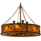 Meyda Lighting Whispering Pines 44" 12-Light Rust and Wrought Iron Chandelier With Amber Mica Shade Glass and Fan