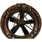 Meyda Lighting Whispering Pines 44" 16-Light Burnished Antique Copper Custom Logo Chandelier With Silver Mica Shade Glass and Fan