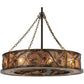 Meyda Lighting Whispering Pines 44" 16-Light Burnished Antique Copper Custom Logo Chandelier With Silver Mica Shade Glass and Fan