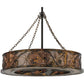 Meyda Lighting Whispering Pines 44" 16-Light Burnished Antique Copper Custom Logo Chandelier With Silver Mica Shade Glass and Fan