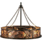 Meyda Lighting Whispering Pines 44" 16-Light Burnished Antique Copper Custom Logo Chandelier With Silver Mica Shade Glass and Fan